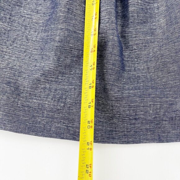 Ann Taylor Linen Blend Navy A-Line Skirt Size 10 Pleated Old Money Academia - Picture 6 of 13